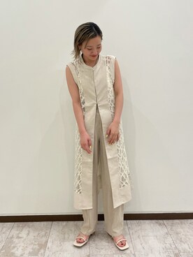 「トングサンダル」｜「アイテム（シャツワンピース）」を使った、はたなおさん（レディース・158cm）の夏コーディネート