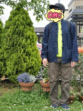「ネオンイエロー」｜「アイテム（キャップ）」を使った、chunさん（メンズ・172cm）の夏コーディネート