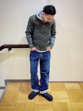 「Saturdays NYC（サタデーズ ニューヨークシティ ）のアイテム（ミリタリージャケット）」を使った、ITOさん（メンズ・168cm）の冬コーディネート