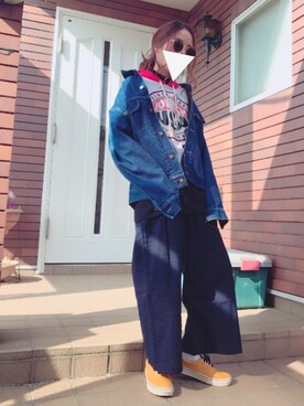 「JOYRICH」｜「アイテム（デニムジャケット）」を使った、ma.さん（レディース・157cm）の春コーディネート