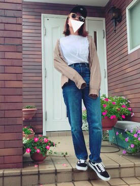 「フランネルシャツ」｜「アイテム（キャップ）」を使った、ma.さん（レディース・157cm）の秋コーディネート