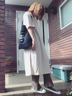 「リブスリットストレートパンツ」｜ma.さん（レディース・157cm）の春コーディネート
