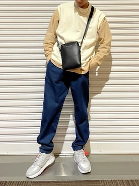 「AZUL by moussy（アズールバイマウジー）のアイテム（バッグ）」を使った、しぶさん（メンズ・170cm）の春コーディネート