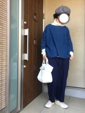 「LBC（エルビーシー）のフローナンバースモールトート      （トートバッグ）」を使った、machikoさん（レディース・155cm）の冬コーディネート