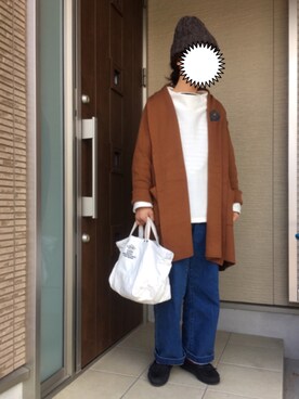 「LBC（エルビーシー）のフローナンバースモールトート      （トートバッグ）」を使った、machikoさん（レディース・155cm）の冬コーディネート