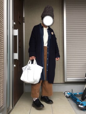 「LBC（エルビーシー）のフローナンバースモールトート      （トートバッグ）」を使った、machikoさん（レディース・155cm）の冬コーディネート