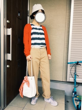 「SUN VALLEY（サンバレー）のアイテム（帽子）」を使った、machikoさん（レディース・155cm）の春コーディネート