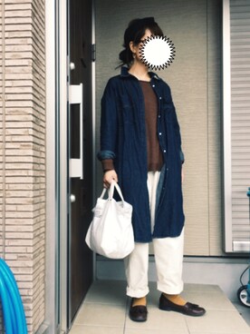 「LBC（エルビーシー）のフローナンバースモールトート      （トートバッグ）」を使った、machikoさん（レディース・155cm）の春コーディネート