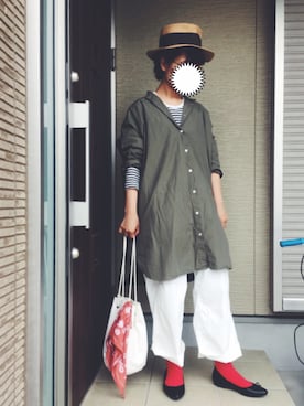 「無印良品（ムジルシリョウヒン）のアイテム（チュニック）」を使った、machikoさん（レディース・155cm）の春コーディネート