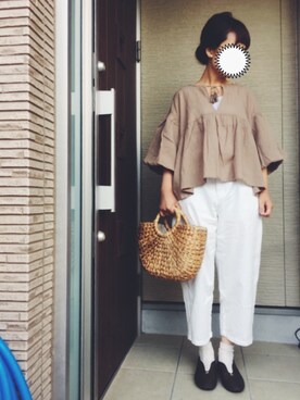 「バルーンスリーブ」｜machikoさん（レディース・155cm）の夏コーディネート