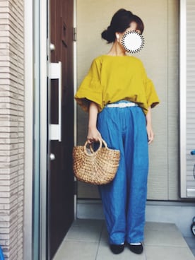 「バルーンスリーブ」｜machikoさん（レディース・155cm）の夏コーディネート