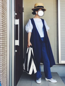 「prit（プリット）のアイテム（ワンピース/ドレス）」を使った、machikoさん（レディース・155cm）の夏コーディネート