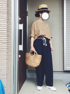 「ショッピング」｜「アイテム（バレエシューズ）」を使った、machikoさん（レディース・155cm）の夏コーディネート