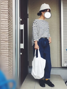 「SUN VALLEY（サンバレー）のアイテム（帽子）」を使った、machikoさん（レディース・155cm）の秋コーディネート