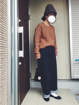 「Piedi Nudi（ピエディヌーディ）のアイテム（パンプス）」を使った、machikoさん（レディース・155cm）の冬コーディネート