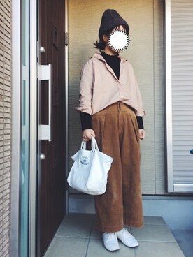「LBC（エルビーシー）のフローナンバースモールトート      （トートバッグ）」を使った、machikoさん（レディース・155cm）の冬コーディネート