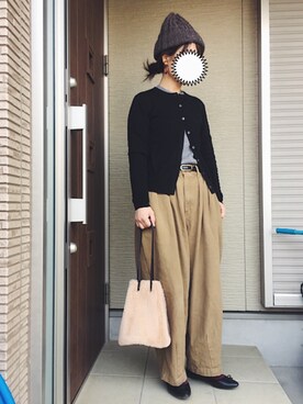 「Piedi Nudi（ピエディヌーディ）のアイテム（パンプス）」を使った、machikoさん（レディース・155cm）の冬コーディネート
