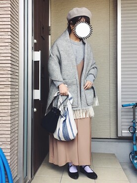 「Samansa Mos2（サマンサ モスモス）のアイテム（イヤリング）」を使った、machikoさん（レディース・155cm）の冬コーディネート