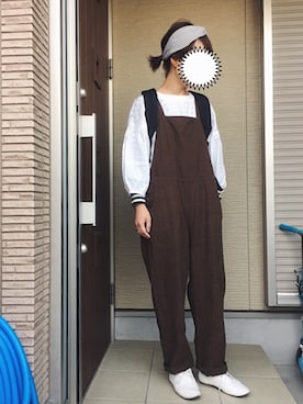 「Sunny clouds（サニークラウズ）のアイテム（サロペット/オーバーオール）」を使った、machikoさん（レディース・155cm）の春コーディネート