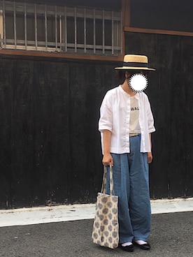 「Piedi Nudi（ピエディヌーディ）のアイテム（パンプス）」を使った、machikoさん（レディース・155cm）の夏コーディネート