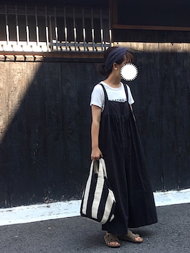「SO（エスオー）のアイテム（オールインワン・サロペット）」を使った、machikoさん（レディース・155cm）の夏コーディネート