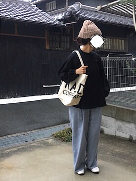 「UNIQLO（ユニクロ）のソフトコットンギャザーブラウス（7分袖）（シャツ/ブラウス）」を使った、machikoさん（レディース・155cm）の秋コーディネート