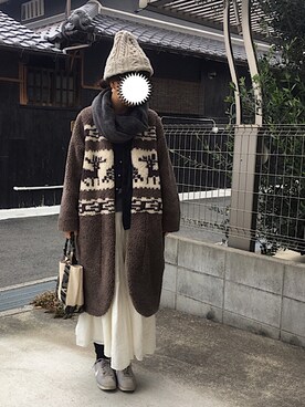 「Sunny clouds（サニークラウズ）のアイテム（その他アウター）」を使った、machikoさん（レディース・155cm）の冬コーディネート