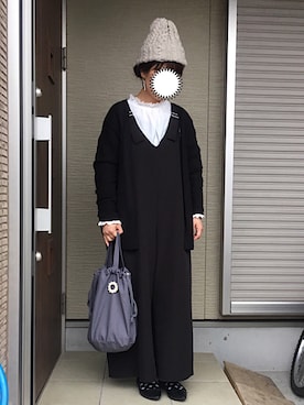 「Piedi Nudi（ピエディヌーディ）のアイテム（パンプス）」を使った、machikoさん（レディース・155cm）の冬コーディネート
