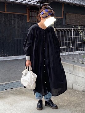 「LBC（エルビーシー）のフローナンバースモールトート      （トートバッグ）」を使った、machikoさん（レディース・155cm）の春コーディネート