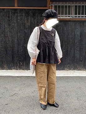 「UNIQLO（ユニクロ）のソフトコットンギャザーブラウス（7分袖）（シャツ/ブラウス）」を使った、machikoさん（レディース・155cm）の春コーディネート