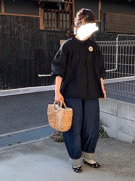 「UNIQLO（ユニクロ）のソフトコットンギャザーブラウス（7分袖）（シャツ/ブラウス）」を使った、machikoさん（レディース・155cm）の春コーディネート