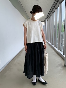 「Piedi Nudi（ピエディヌーディ）のアイテム（パンプス）」を使った、machikoさん（レディース・155cm）の夏コーディネート