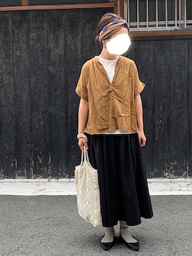 「Piedi Nudi（ピエディヌーディ）のアイテム（パンプス）」を使った、machikoさん（レディース・155cm）の夏コーディネート