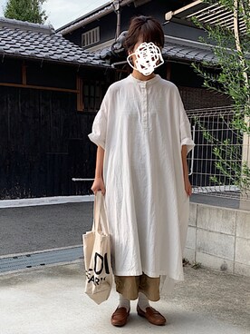 「シャツワンピ」｜machikoさん（レディース・155cm）の秋コーディネート