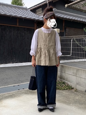 「Piedi Nudi（ピエディヌーディ）のアイテム（パンプス）」を使った、machikoさん（レディース・155cm）の秋コーディネート