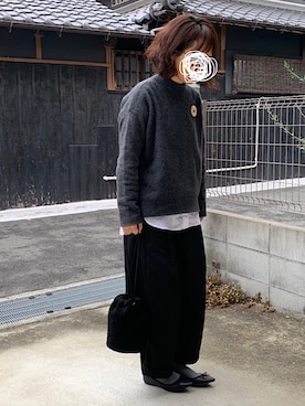 「ambience tote（アンビエンストート）のアイテム」を使った、machikoさん（レディース・155cm）の冬コーディネート