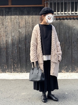 「LibertyDoll（リバティードール）のクラシカルな”おじ靴”レースアップダンスシューズ（ドレスシューズ）」を使った、machikoさん（レディース・155cm）の冬コーディネート