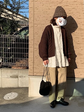 「LibertyDoll（リバティードール）のクラシカルな”おじ靴”レースアップダンスシューズ（ドレスシューズ）」を使った、machikoさん（レディース・155cm）の冬コーディネート