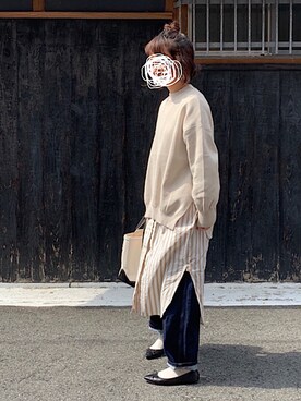 「Piedi Nudi（ピエディヌーディ）のアイテム（パンプス）」を使った、machikoさん（レディース・155cm）の春コーディネート