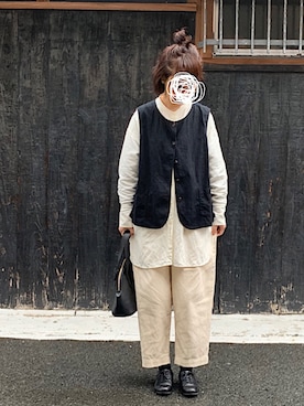 「LibertyDoll（リバティードール）のクラシカルな”おじ靴”レースアップダンスシューズ（ドレスシューズ）」を使った、machikoさん（レディース・155cm）の春コーディネート