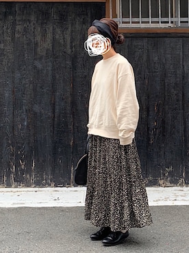 「LibertyDoll（リバティードール）のクラシカルな”おじ靴”レースアップダンスシューズ（ドレスシューズ）」を使った、machikoさん（レディース・155cm）の春コーディネート