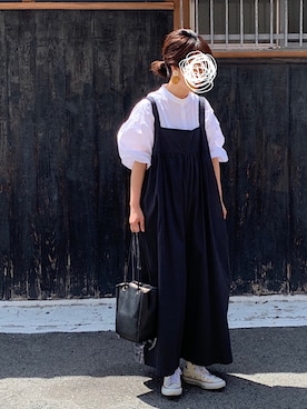 「SO（エスオー）のアイテム（オールインワン・サロペット）」を使った、machikoさん（レディース・155cm）の春コーディネート