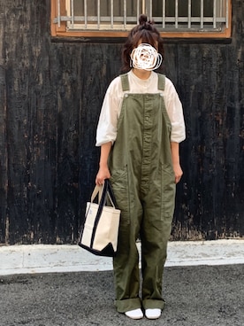 「UNIQLO（ユニクロ）のソフトコットンギャザーブラウス（7分袖）（シャツ/ブラウス）」を使った、machikoさん（レディース・155cm）の夏コーディネート
