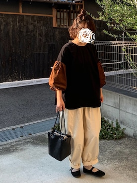 「SVEC（シュベック）のカンフーシューズ kung fu Shoes / ストラップパンプス（バレエシューズ）」を使った、machikoさん（レディース・155cm）の秋コーディネート