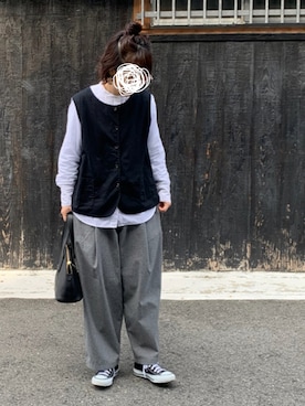 「TIDEWAY（タイドウェイ）のアイテム」を使った、machikoさん（レディース・155cm）の春コーディネート