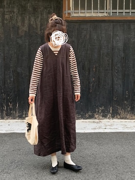 「in the groove（インザグルーヴ）のアイテム」を使った、machikoさん（レディース・155cm）の春コーディネート