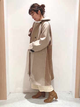 「POU DOU DOU（プードゥドゥ）のアイテム（その他アウター）」を使った、tsujiさん（レディース・154cm）の秋コーディネート