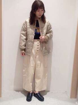 「POU DOU DOU（プードゥドゥ）のアイテム（ブルゾン）」を使った、tsujiさん（レディース・153cm）の冬コーディネート