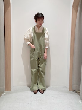 「POU DOU DOU（プードゥドゥ）のアイテム（サロペット/オーバーオール）」を使った、tsujiさん（レディース・153cm）の春コーディネート