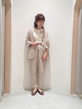 「POU DOU DOU（プードゥドゥ）のアイテム（ブルゾン）」を使った、tsujiさん（レディース・153cm）の春コーディネート